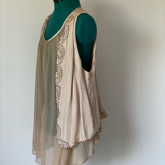 Beige beaded IMAN jacket size 1X - Picture 7 of 10